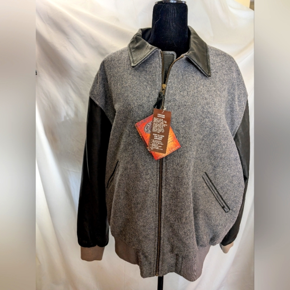 Mens brand new Carroll wool and leather jacket